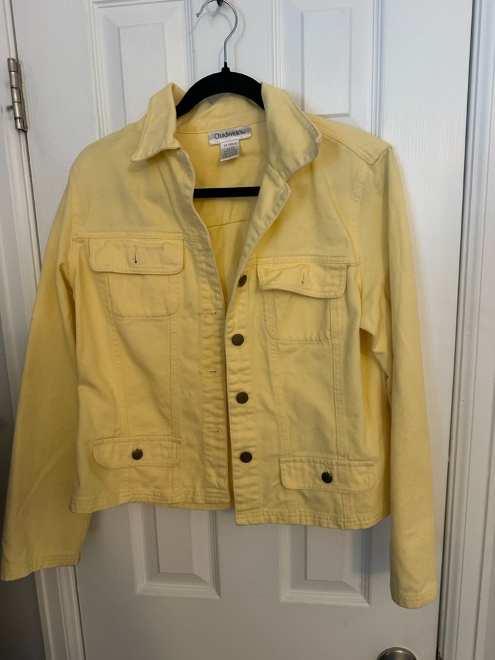 Chadwicks Pale Yellow Cotton Jean Jacket